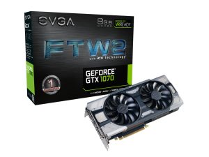 EVGA GeForce GTX 1070 FTW2 Gaming, 8GB GDDR5, iCX Technology – 9 Thermal Sensors & RGB LED G/P/M, Asynch Fan, Optimized Airflow Design Graphics Card 08G-P4-6676-KR