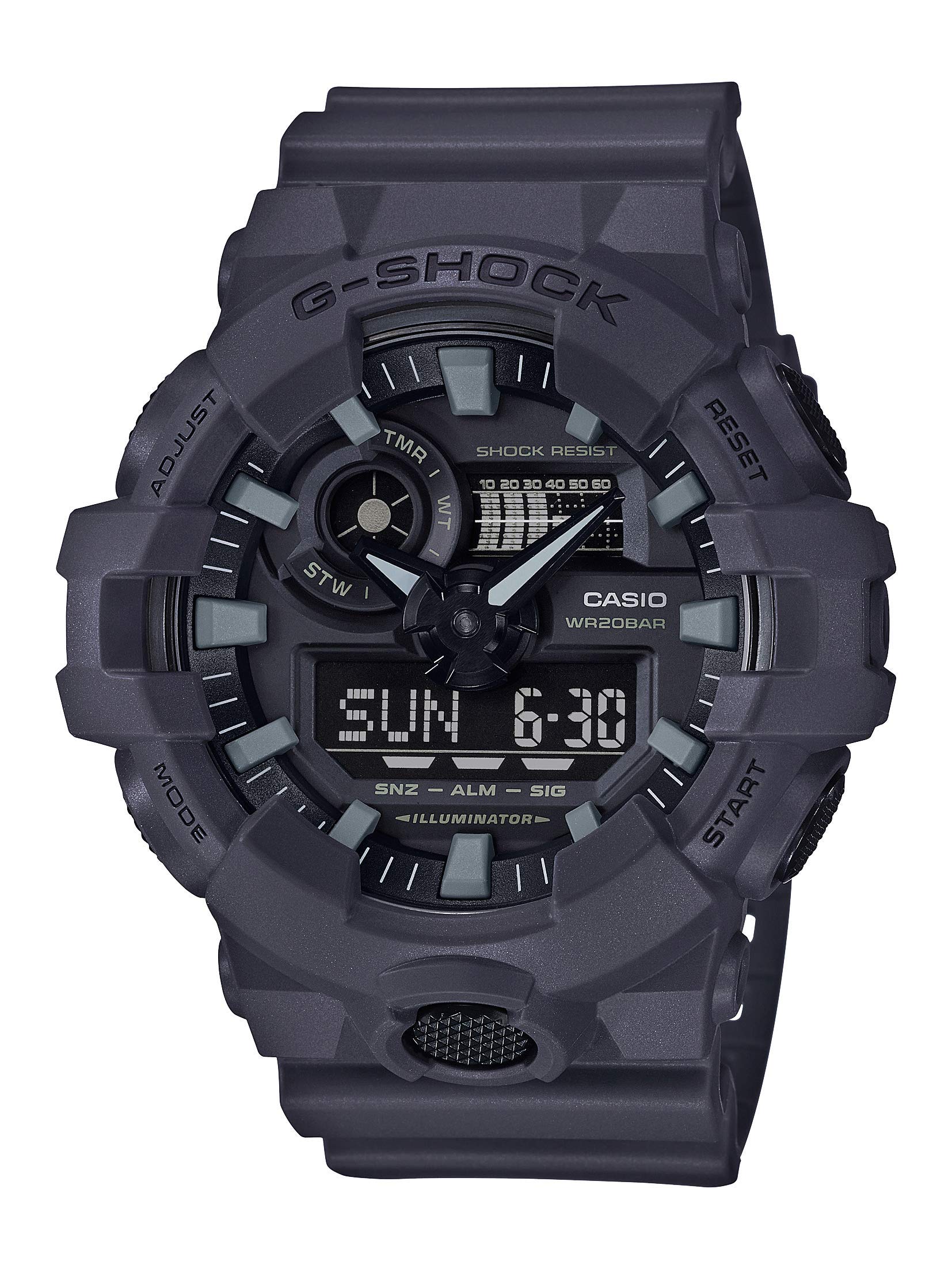 Casio Men’s XL Series G-Shock Quartz 200M WR Shock Resistant Resin Color: Matte Grey (Model GA-700UC-8ACR)