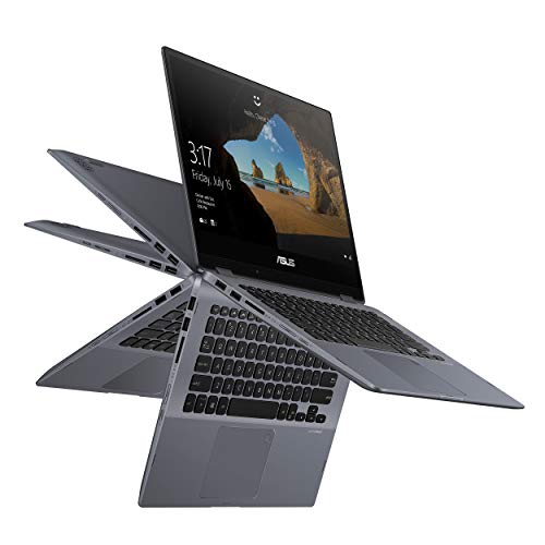 ASUS Vivobook Flip 14 Thin and Light 2-in-1 Touchscreen Laptop, 14” Full HD, Intel Pentium Gold 4415U Processor, 4GB DDR4 RAM, 128GB SSD, Fingerprint Reader, Windows 10 in S Mode, TP412UA-DB21T