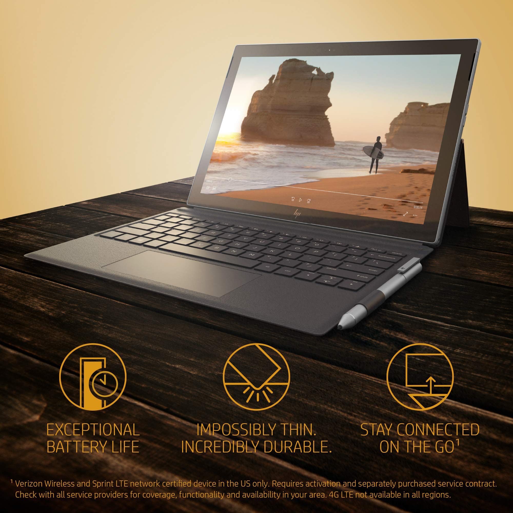 HP Envy x2 12-inch Detachable Laptop, Qualcomm Snapdragon Processor, 4 GB RAM, 128 GB Universal Flash Storage, Windows 10 Home in S Mode (12-e068ms, Natural Silver w/ Oxford Blue)