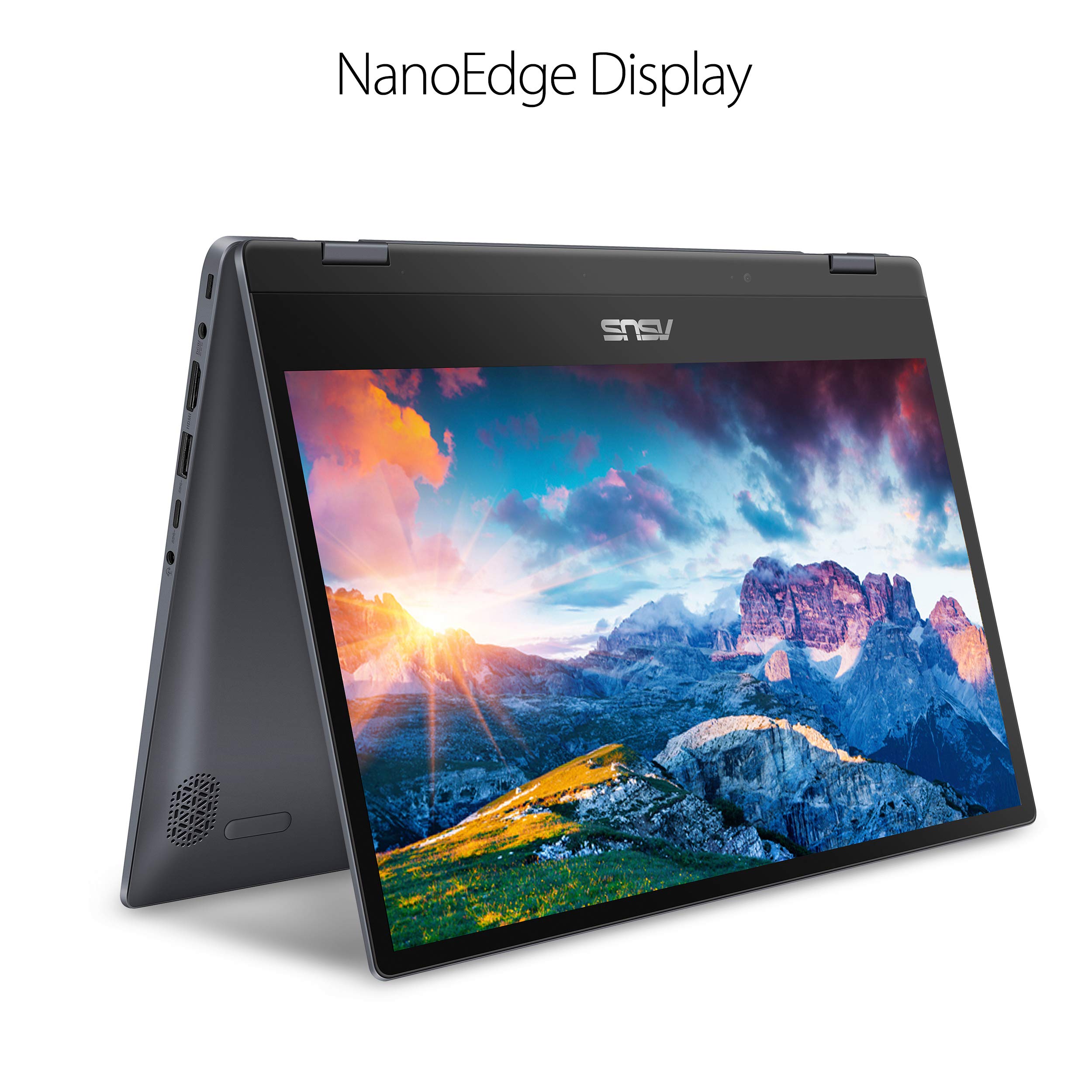 ASUS Vivobook Flip 14 Thin and Light 2-in-1 Touchscreen Laptop, 14” Full HD, Intel Pentium Gold 4415U Processor, 4GB DDR4 RAM, 128GB SSD, Fingerprint Reader, Windows 10 in S Mode, TP412UA-DB21T