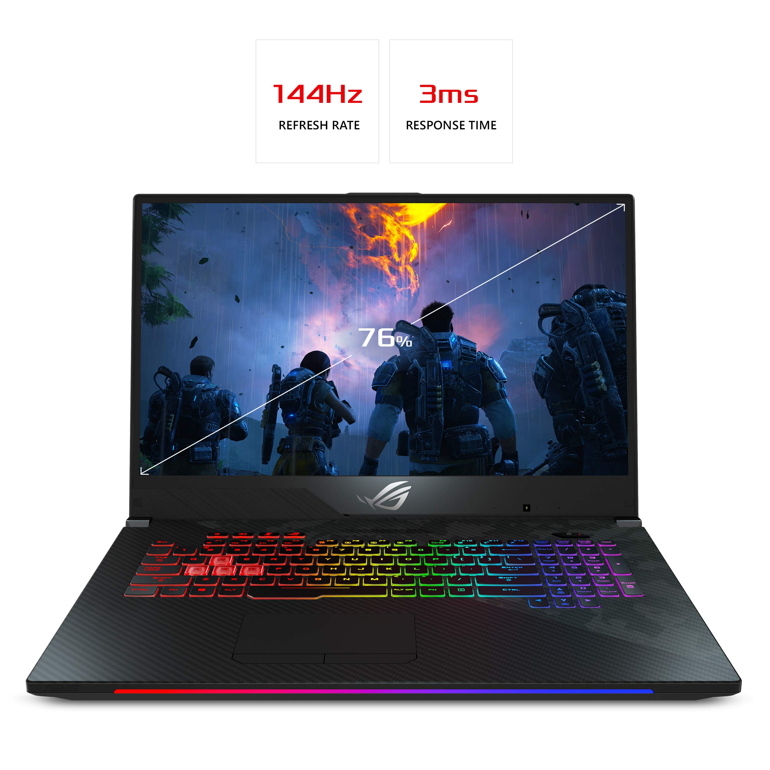 Asus ROG Strix Scar II Gaming Laptop, 17” 144Hz IPS-Type Full HD, NVIDIA GeForce RTX 2060 6GB, Intel Core i7-8750H, 16GB DDR4 RAM, 512GB PCIe SSD, RGB KB, Windows 10 – GL704GV-DS74