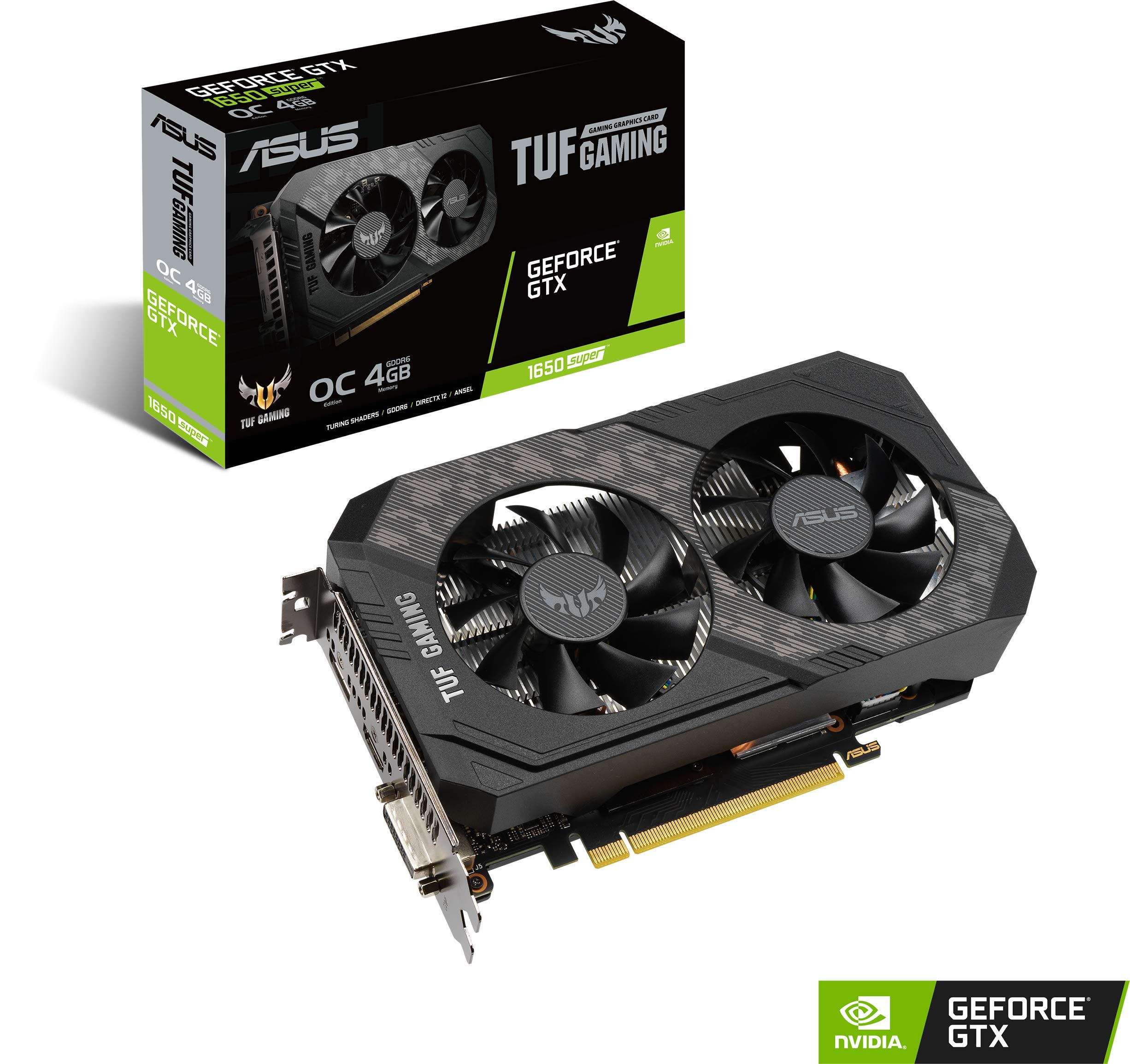 Asus TUF Gaming GeForce GTX 1650 Super Overclocked 4GB Edition HDMI DP DVI Gaming Graphics Card (TUF-GTX1650S-O4G-GAMING)