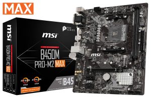 MSI ProSeries AMD Ryzen 1st and 2ND Gen AM4 M.2 USB 3 DDR4 D-Sub DVI HDMI Micro-ATX Motherboard (B450M PRO-M2 Max)