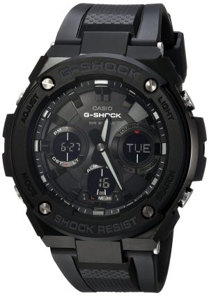 Casio Men’s G Shock Stainless Steel Quartz Watch with Resin Strap, Black, 27 (Model: GST-S100G-1BCR)