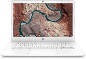 HP Chromebook 14, 14″ Full HD Touchscreen Display, Intel Celeron N3350, Intel HD Graphics 500, 32GB eMMC, 4GB SDRAM, B&O Play Audio, Snow White, 14-ca052wm