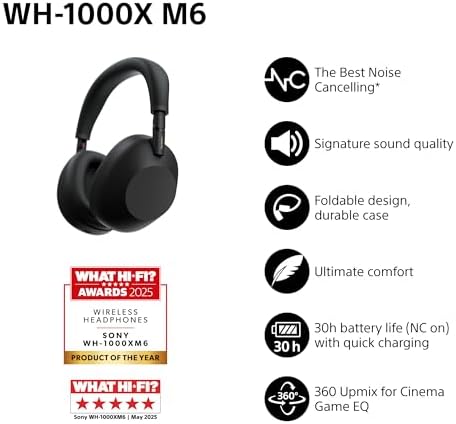 SONY WH-1000XM6 Flagship Noise Cancelling Over-Ear Wireless Bluetooth Headphones - Image 4