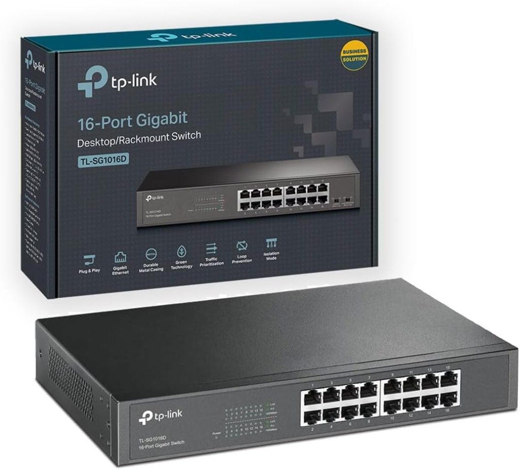 TP-Link TL-SG1016D 16-Port Gigabit Desktop/Rackmount Network Switch