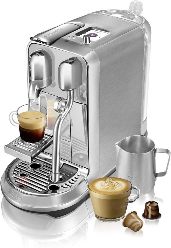 Nespresso Creatista Plus Automatic Pod coffee machine with milk frother wand for Espresso, Cappuccino & Flat White by Sage in Brushed Stainless Steel