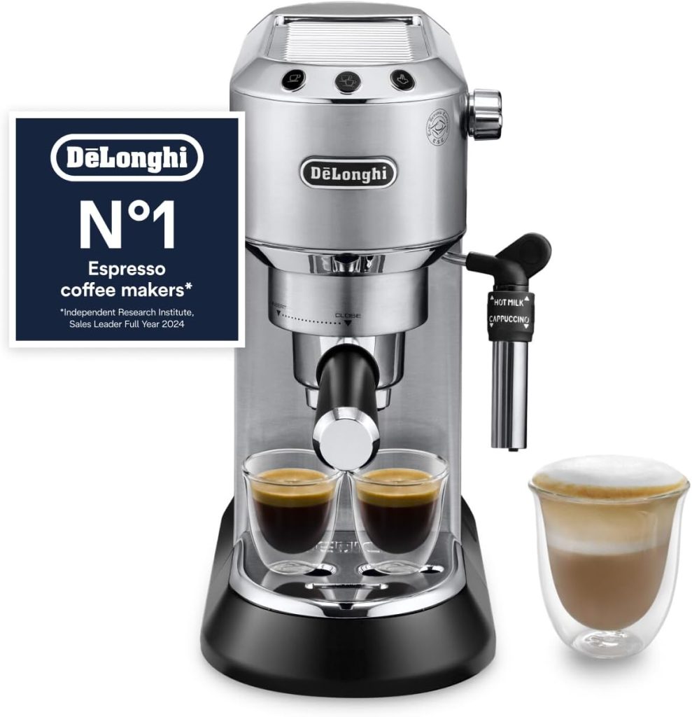 De'Longhi Dedica Style - Manual Espresso Machine Manual Milk Frother Metal  [Energy Class B]