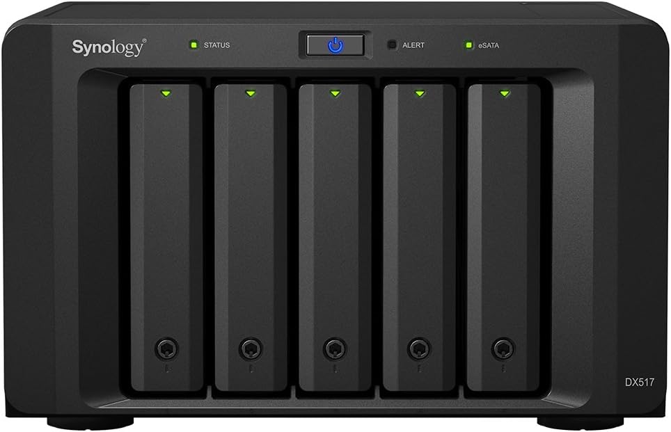 Synology DX517 5 Bay Desktop Network Attached Storage Expansion Enclosure, Black