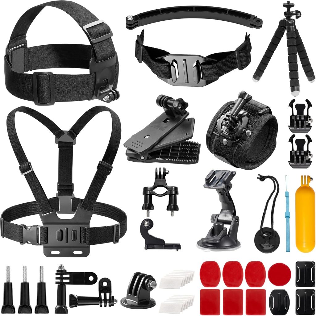 AKASO 42 in 1 Action Camera Accessory Kit, Compatible with GoPro Hero10/Hero9/Hero8/Hero7/GoPro Max/Insta360/DJI Osmo Action Apexcam