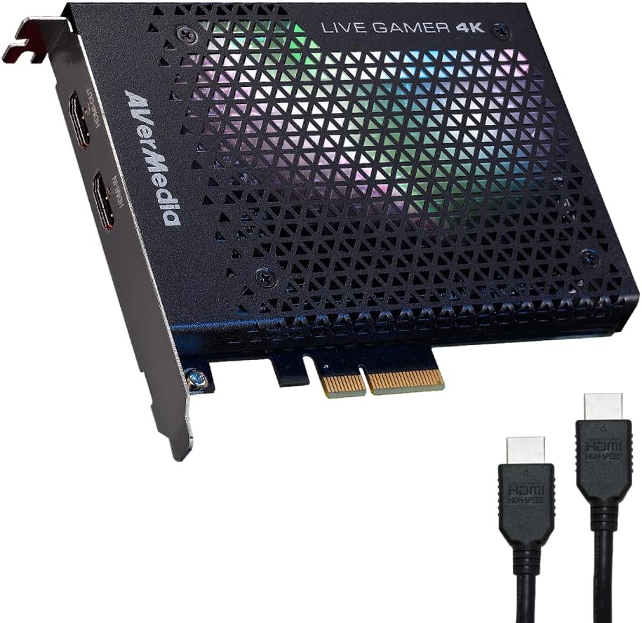AVerMedia GC573 Live Gamer 4K – PCIe Capture Card for Streaming & Recording, 4K60 HDR, Ultra-Low Latency, VRR, 1080p240, PS5, Xbox Series X/S, PS4 Pro, OBS, Twitch, YouTube, Windows, PC