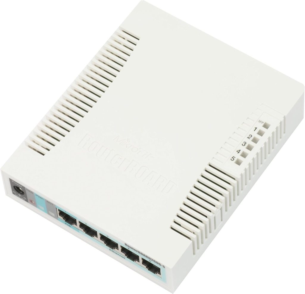 MikroTik RouterBOARD 260GS 5-port Gigabit smart switch with SFP, 10047 (Gigabit smart switch with SFP cage, SwOS, plastic case, PSU)