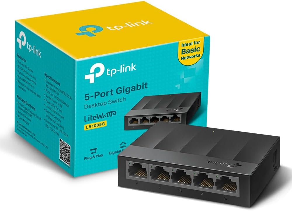 TP-Link LS1005G 5-Port Gigabit Network Switch, Ethernet Splitter