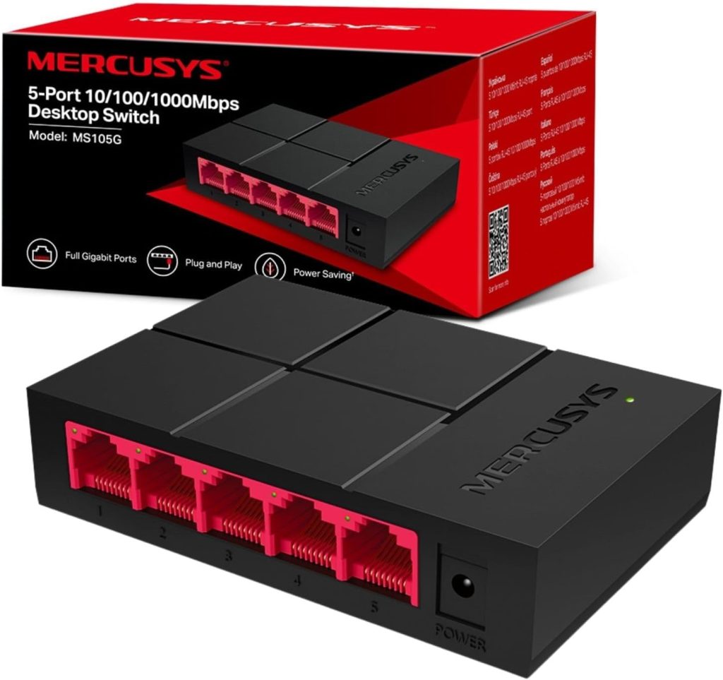 MERCUSYS MS105G 5-Port Gigabit Network Switch, Ethernet Splitter