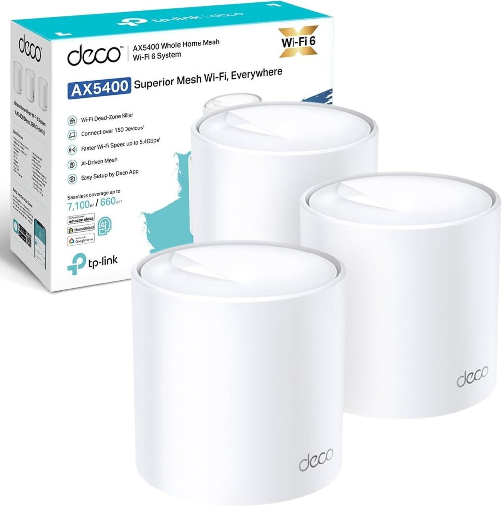 TP-Link Deco X60(3-pack) AX5400 Dual-Band Whole Home Mesh WiFi 6 System