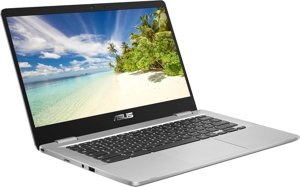 ASUS 14 inch Chromebook C423NA Full HD Laptop (Intel Pentium N4200, 4GB RAM, 64GB eMMC, Chrome OS) Silver C423NA-EB0324
