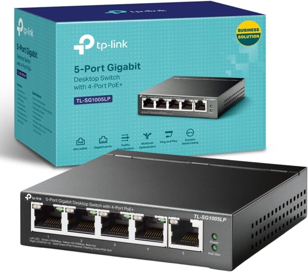 TP-Link TL-SG1005LP 5-Port Gigabit PoE+ Switch, Unmanaged Network Switch