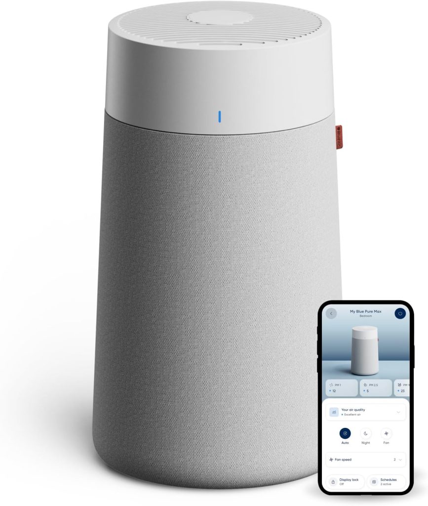 Blueair Blue Max 3250i Smart WiFi Air Purifier, HEPASilent Combination Filter Up To 48m² Rooms Removes 99.97% Pollen, Dust, Mould, Bacteria, Viruses | Activated Carbon Reduces VOCs, Odours