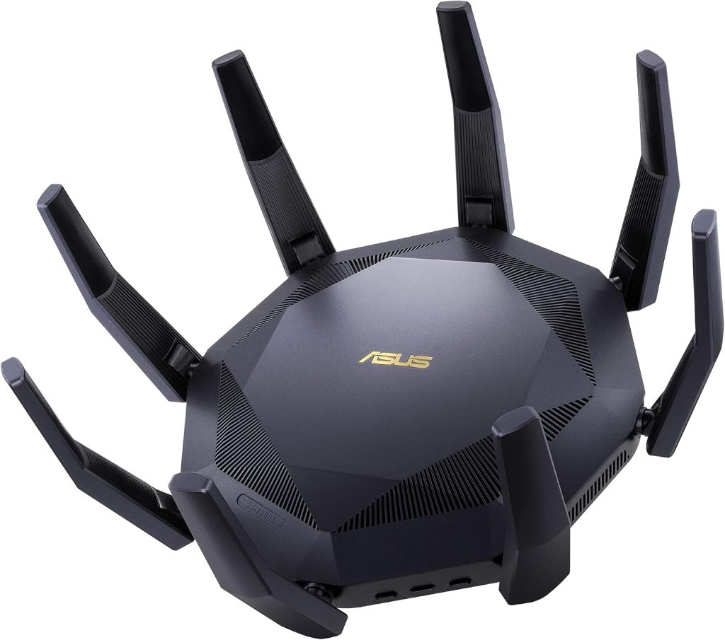 ASUS RT-AX89X (AX6000) Dual Band 12-stream WiFi 6 Extendable Gaming Router, Dual 10G Ports, Gaming Port, Mobile Game Mode, Subscription-free Network Security, Instant Guard, VPN, AiMesh Compatible