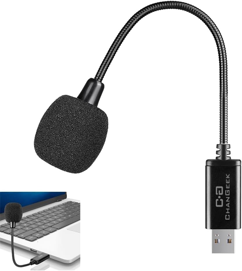 USB Microphone for Laptop & Desktop, Plug-n-Play, Built-in Sound Card