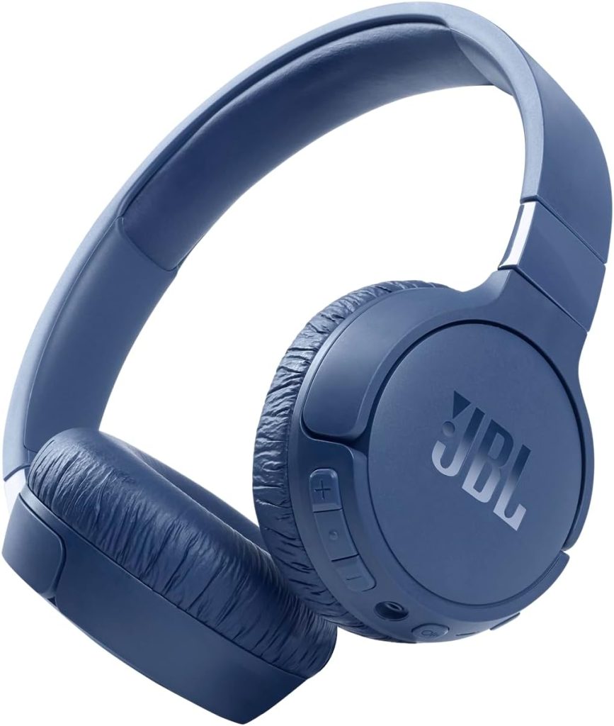 JBL Tune 660 NC Wireless On-Ear Bluetooth Headphones with Active Noise Cancellation, Blue