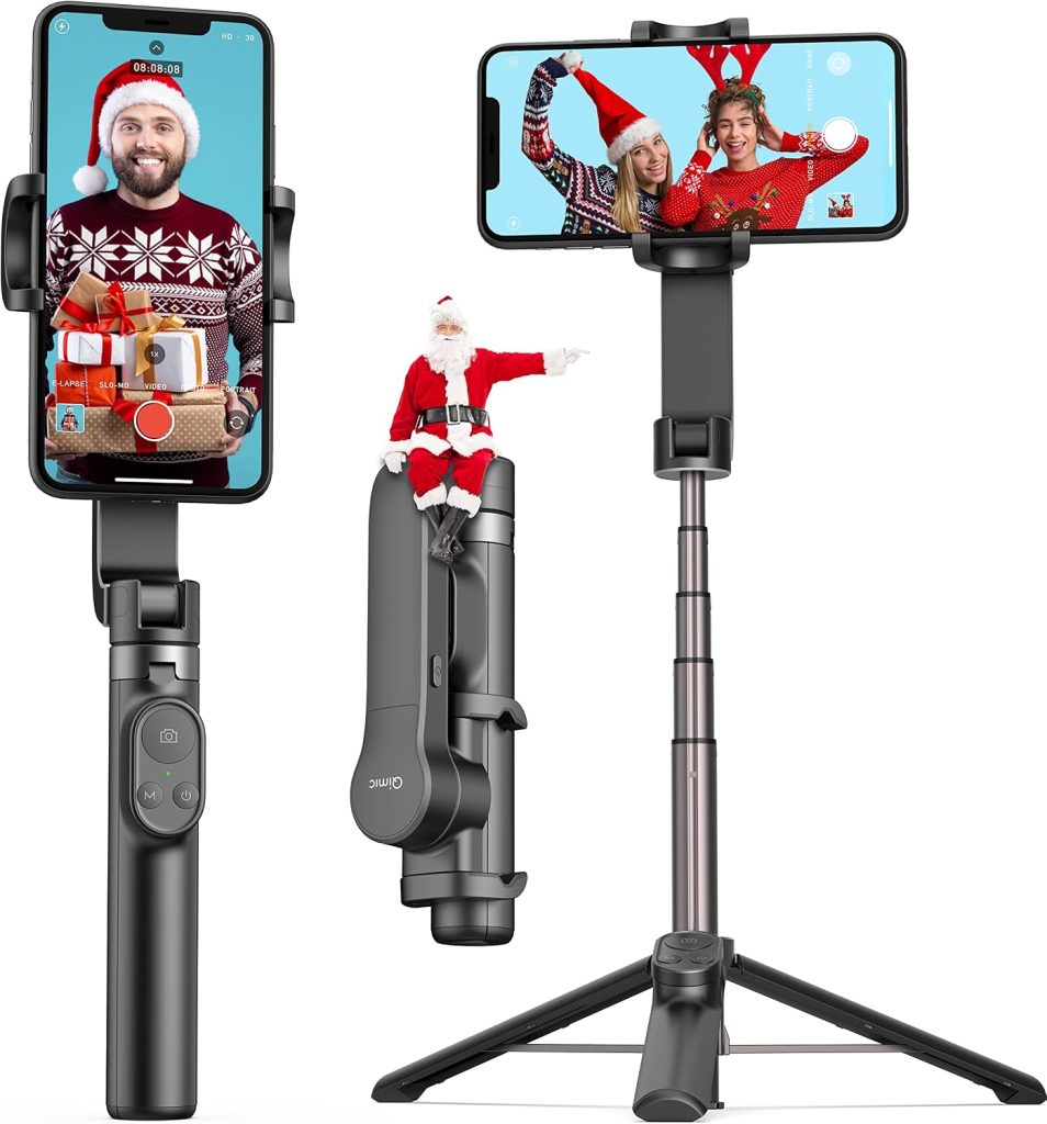 Qimic Gimbal Stabilizer for Smartphones Selfie Stick Phone Tripod with Wireless Remote 920 mAh Battery, Auto Balance Stabilizer for iPhone & Android