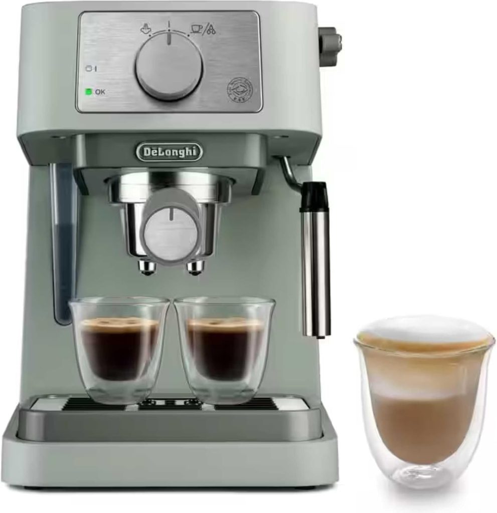 De'Longhi Stilosa - Manual Espresso Machine Manual Milk Frother Green
