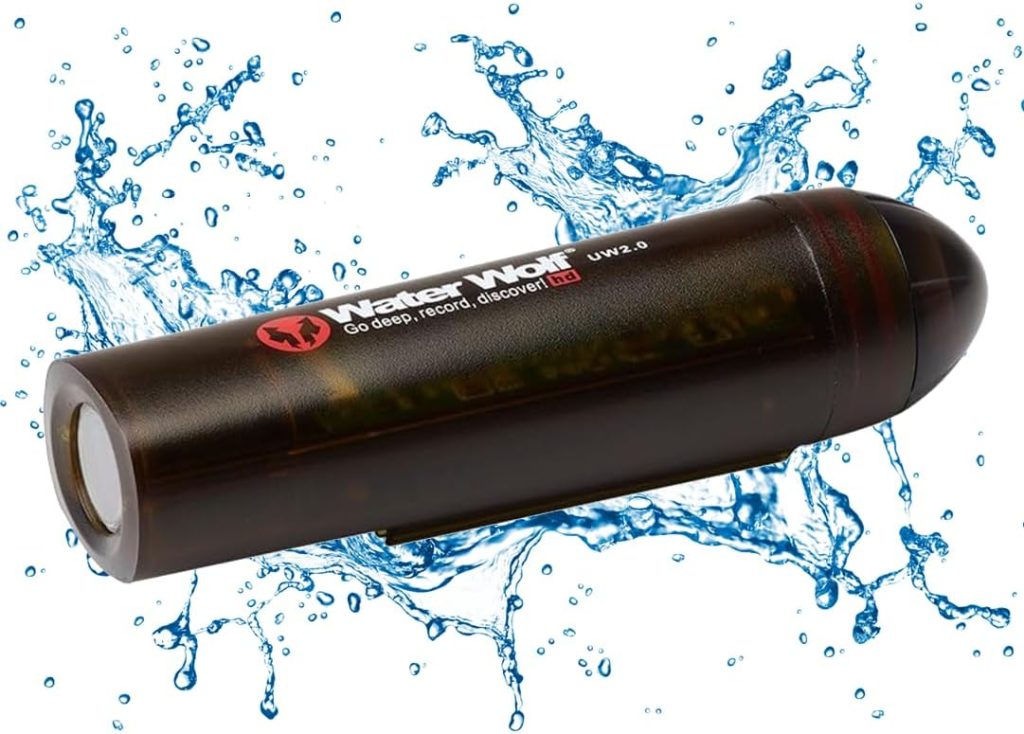Water Wolf 2.0 Underwater Fishing Camera | Full HD 1080p Video Recorder for Casting & Trolling | Waterproof Action Cam for Freshwater & Saltwater Anglers | Fish Strike & Lure Tracking Camera