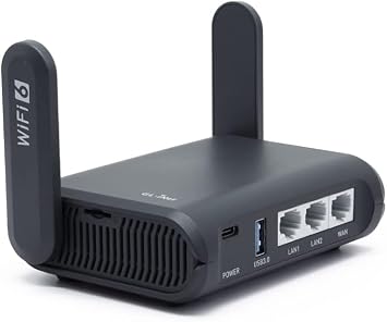 GL.iNet GL-AXT1800 Slate AX Travel Router, Wi-Fi 6, 1800Mbps, OpenWrt