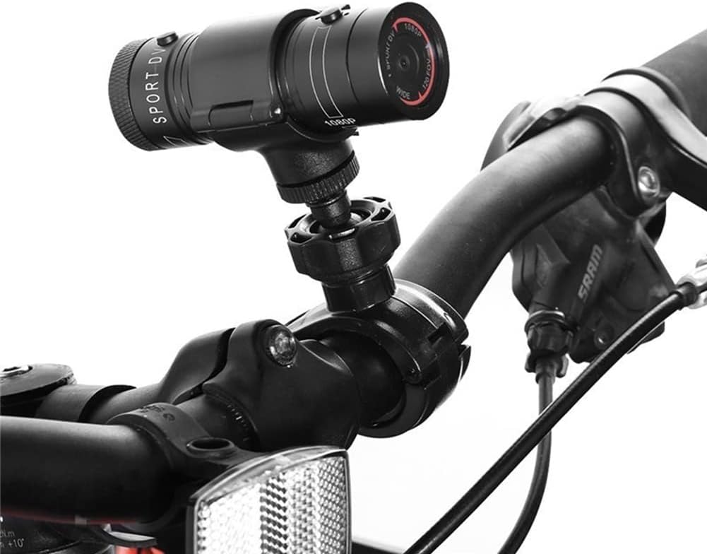 Bike Helmet Sport Camera, Full 1080p HD Mini Action Camera, 120° Wide Angle Portable Waterproof Video Camera, Built in Microphone, for Motorcycle, Bike, Helmet and Handlebar
