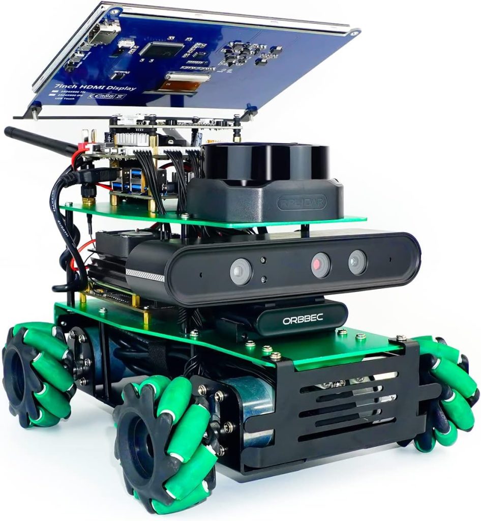 Yahboom DIY Programmable AI Robot Kit, Based on Jetson Nano Jetson Orin Raspberry Pi, for Adults,Teenagers, College Students| Face Recognition Autonomous Ubuntu (Nano Superior Ver-with Nano SUB)