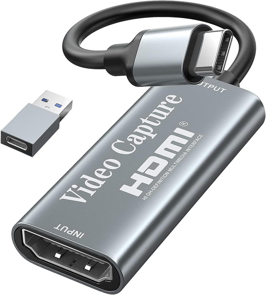 Video Capture Card,HDMI to USB C Capture Card, 1080p Type C Capture Card, HDMI Video Game Capture for Editing Video/Games/Streaming/Online Teaching