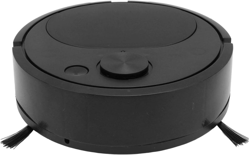 ASHATA Robot Vacuum Cleaner, Mini Robot Vacuum, Multifunctional USB Charging Smart Sweeping Robot, Daily Cleaning, for Wooden Flooring Tile Carpet (Black)