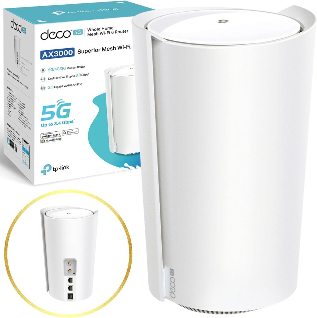 TP-Link Deco X50-5G Mesh WiFi 6, 5G Router with SIM Slot, AX3000 Routers