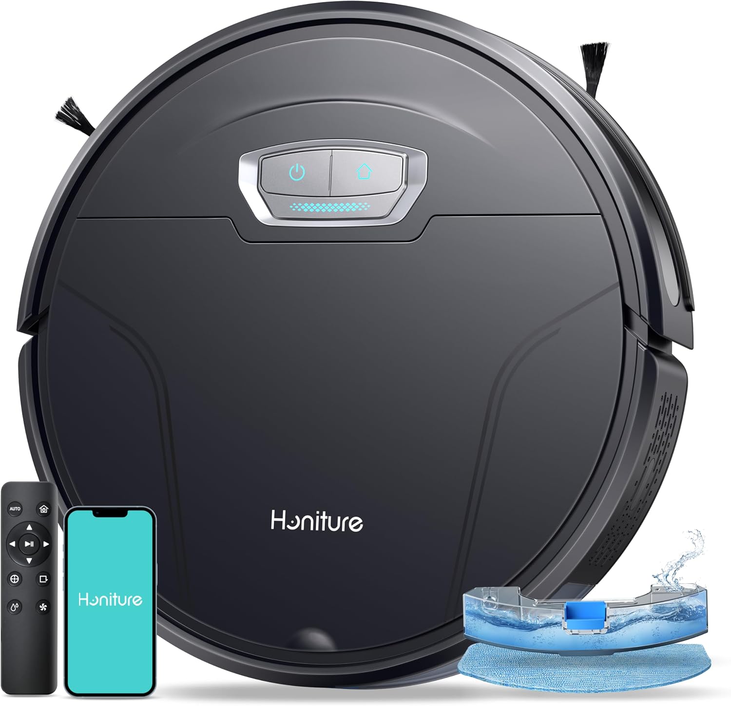 HONITURE Robot Vacuum Cleaner with Mop, 8000Pa Ultra Strong Suction, G20 PRO Robotic Vacuums with Auto Carpet Boost, Alexa/WiFi/APP, Super Thin Robot Hoover, Ideal for Pet Hair Hard Floor