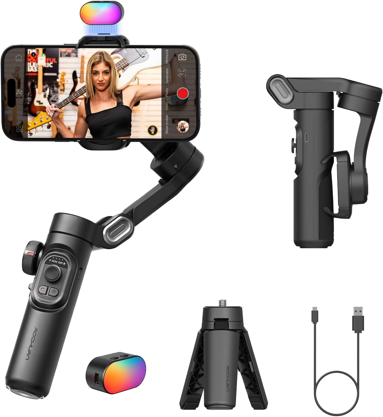 AOCHUAN Gimbal Stabilizer for Smartphone w/gesture control, XE Kit