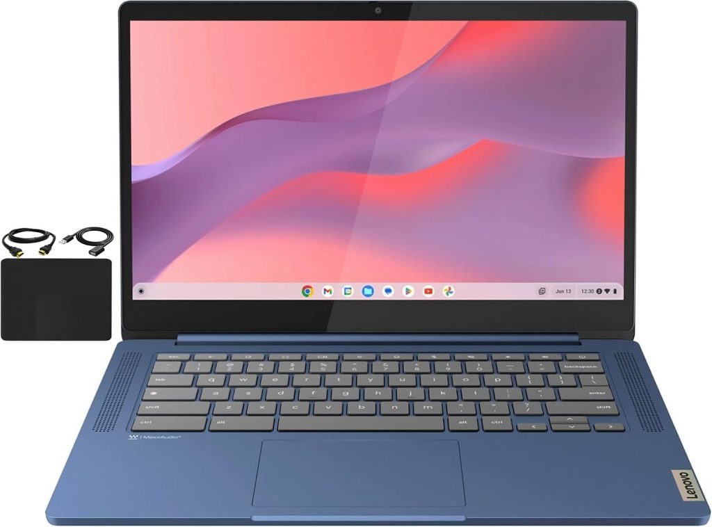 Lenovo Newest Flagship Chromebook, 14" FHD Touchscreen, Slim Thin Light, 8-Core MediaTek Kompanio 520 Processor, 4GB RAM, 64GB eMMC, WiFi 6, Webcam, Long Hours,