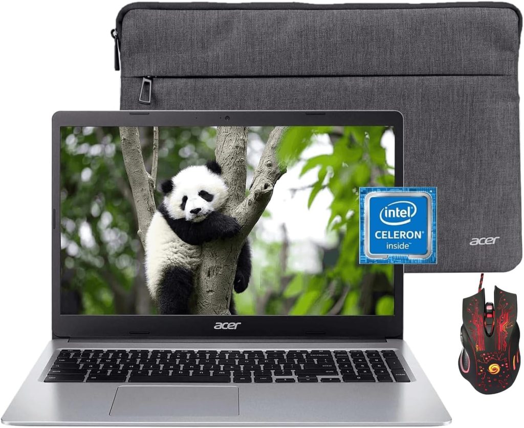 acer 15.6-inch Chromebook Laptop for Student and Business - HD Display, Intel Celeron N4020 Dual-Core Processor (up to 2.8GHz), 4GB DDR4 RAM, 64GB eMMC, Webcam, WiFi, 12 Hrs Battery Life, Chrome OS