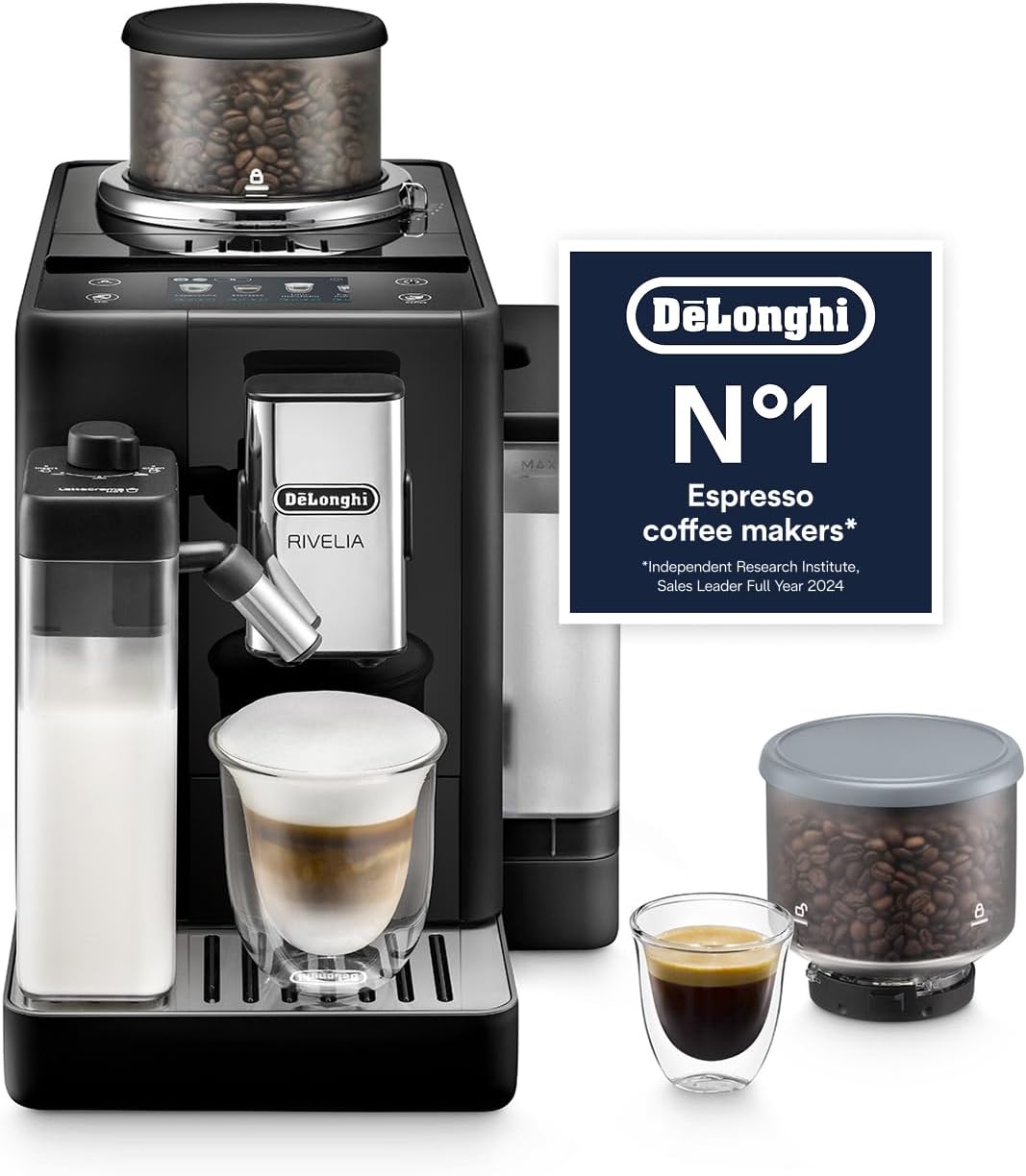 De'Longhi Rivelia - Automatic Coffee Machine 16 One-Touch Drinks Black