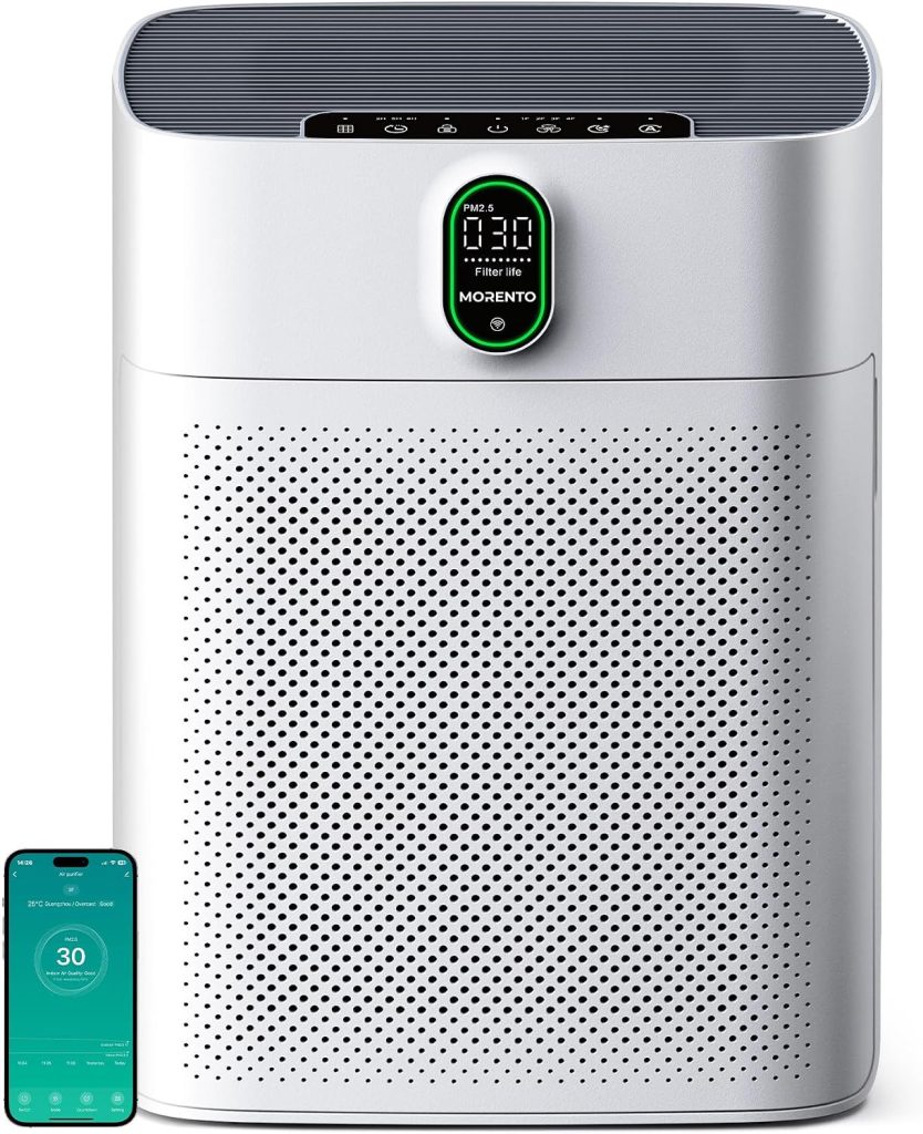 MORENTO Smart Air Purifier,Wi-Fi Alexa Enabled,1 Pack + 2 HEPA Filters