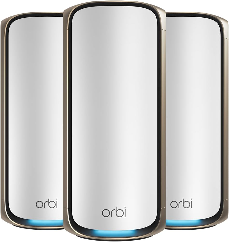 NETGEAR Orbi 970 Series WiFi 7 Mesh System, Up to 8,200 sq ft., 3 Pack
