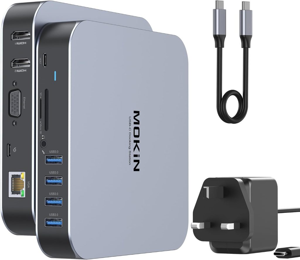 MOKiN USB C Laptop Docking Station 3 Monitors Dock for MacBook Pro/Air