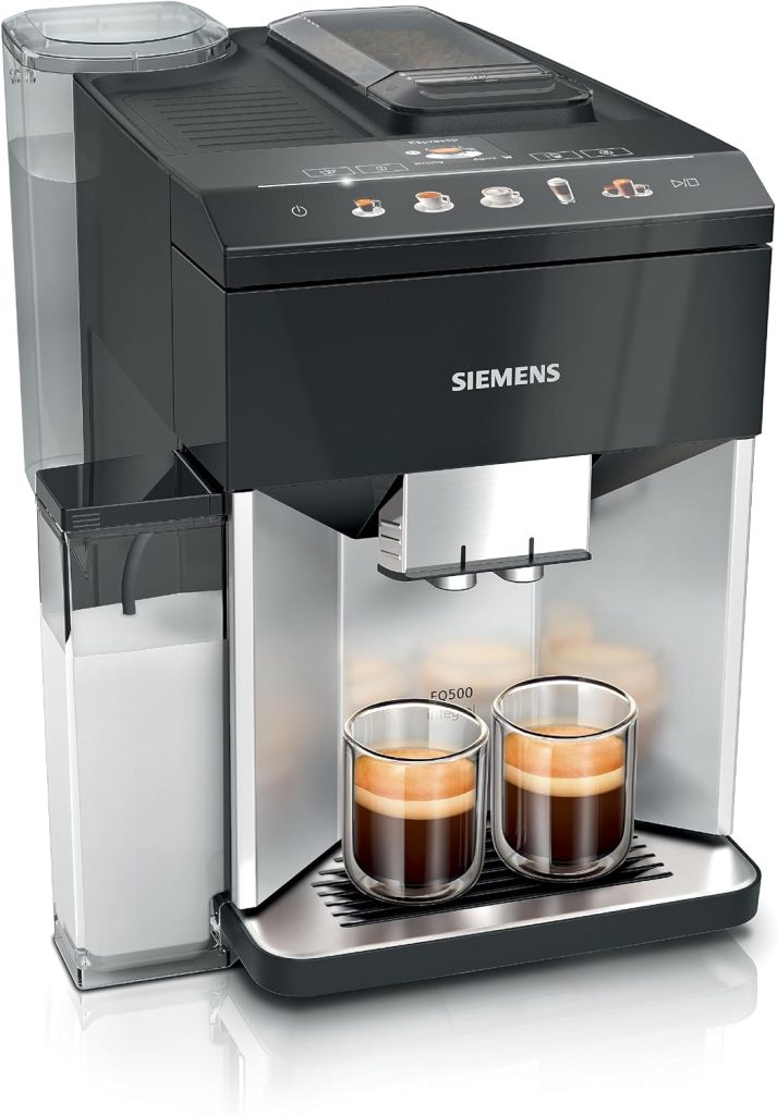 SIEMENS EQ500 Bean to Cup Coffee Machine TQ513GB1, Silver/Piano Black