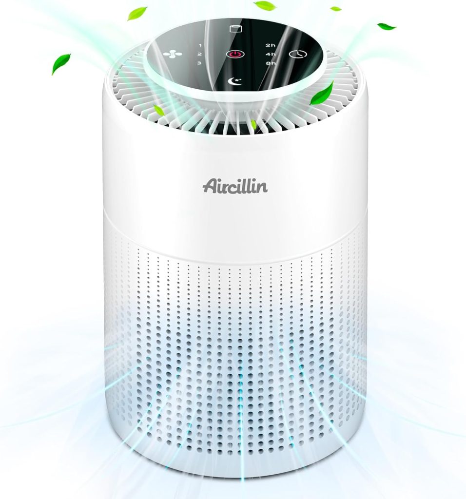 Aircillin Air Purifier for Home Bedroom with 4-in-1 H13 Hepa Filter, 6w