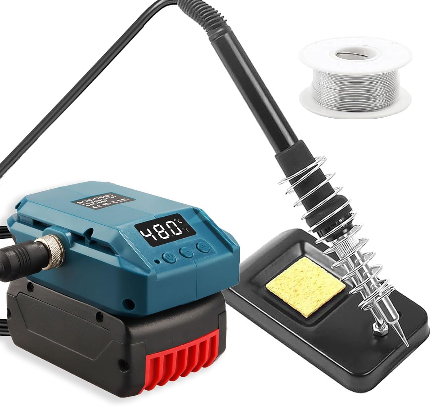 TPDL Cordless Soldering Iron for Bosch Professional GBA 18V Battery, 60W Adjustable Temp 51-480°C Solder Iron kit with 50g Solder Wire for DIY,Jewelry,Appliance Repair