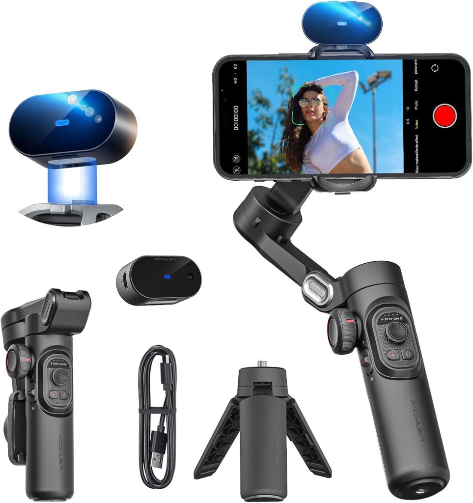 AOCHUAN XE AI Gimbal Stabilizer for Smartphone, No App AI Tracking