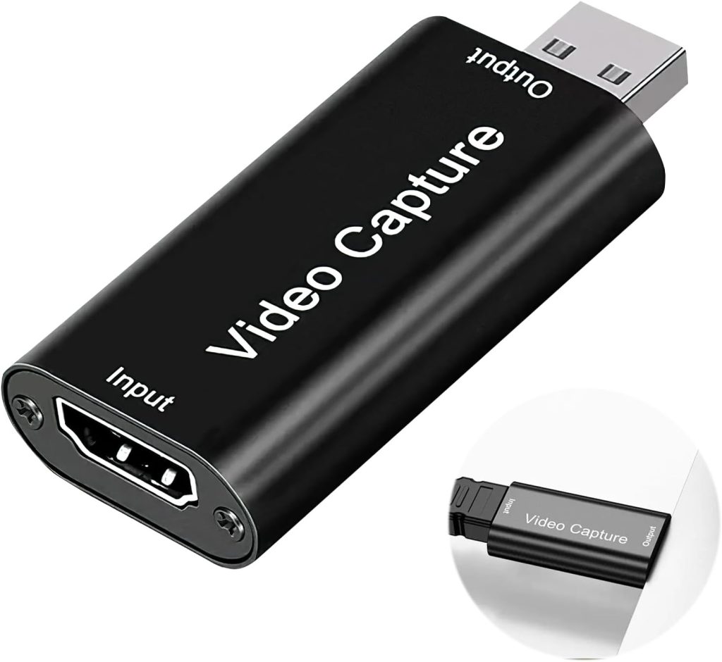 4K HDM to USB Video Capture Card, 2.0 Audio Video Recording Card 1080P Output Record Video Audio Grabber for Living Streaming Conferencing Gaming On Switch PS4 PS5 Xbox OBS PC Windows Mac OS