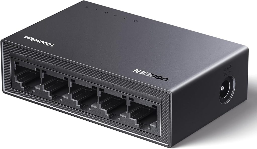 UGREEN 5 Port Gigabit Network Switch, Ethernet Splitter Hub